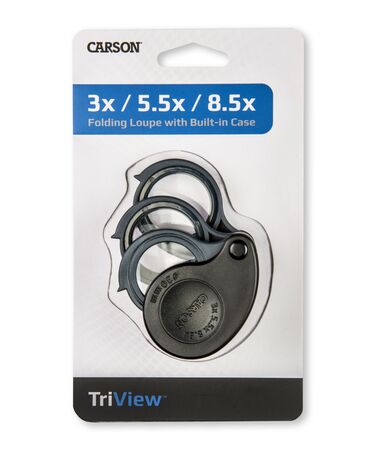 3'LÜ LUP BÜYÜTEÇ - TRİVİEW™ 3x/5.5x/8.5x PORTABLE FOLDİNG LOUPES WİTH BUİLT-İN CASE - 3