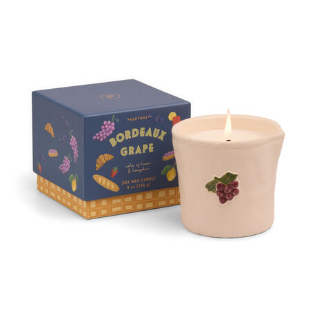 BISTRO SERAMİK KUTULU MUM ÜZÜM-BORDEAUX GRAPE 226 gr. - BISTRO GRAPES EMBOSSED CERAMIC CANDLE-BORDEAUX GRAPE BOXED - 1