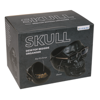 KURUKAFA MASA ORGANISER ve GÖZLÜK TUTUCU - SKULL ORGANISER WITH GLASS HOLDER 16x20x17 cm. - 5