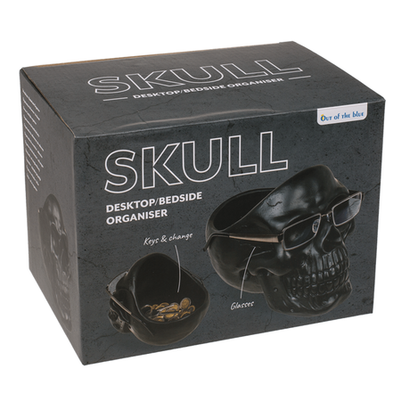 KURUKAFA MASA ORGANISER ve GÖZLÜK TUTUCU - SKULL ORGANISER WITH GLASS HOLDER 16x20x17 cm. - 5